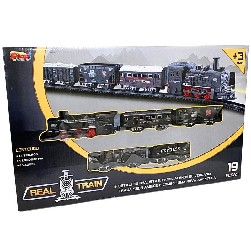 Super Trilho Real Train Century Express Zoop Toys ZP00170 - Trem